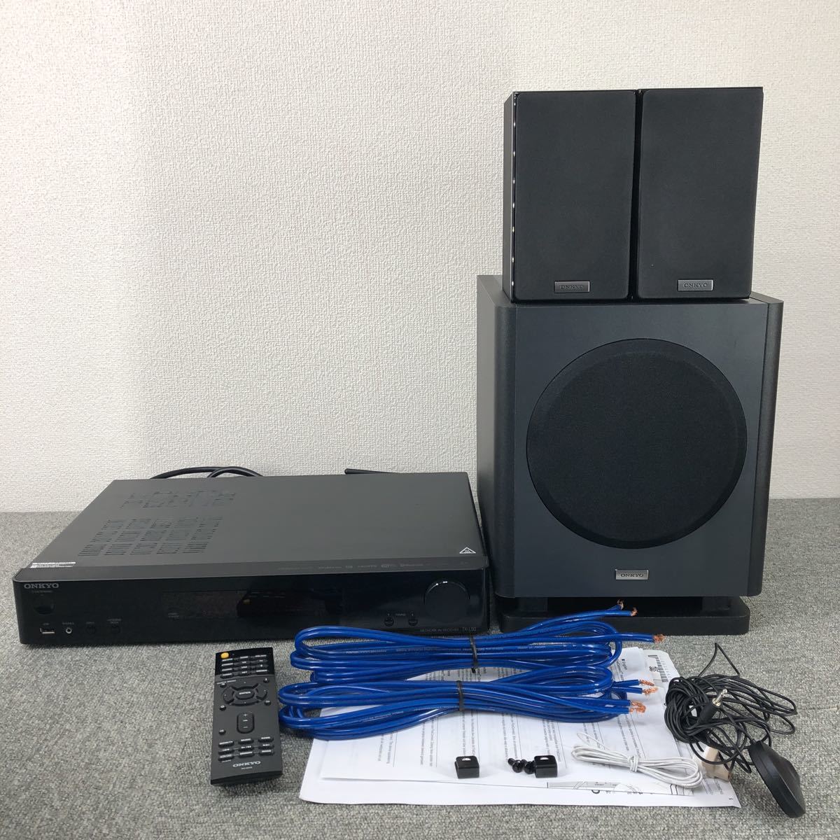 ONKYO ハイレゾ音源対応 2.1ch ホームシアターセット BASE-V60 スピーカーケーブル6NSP-1100 4K対応 AirPlay対応