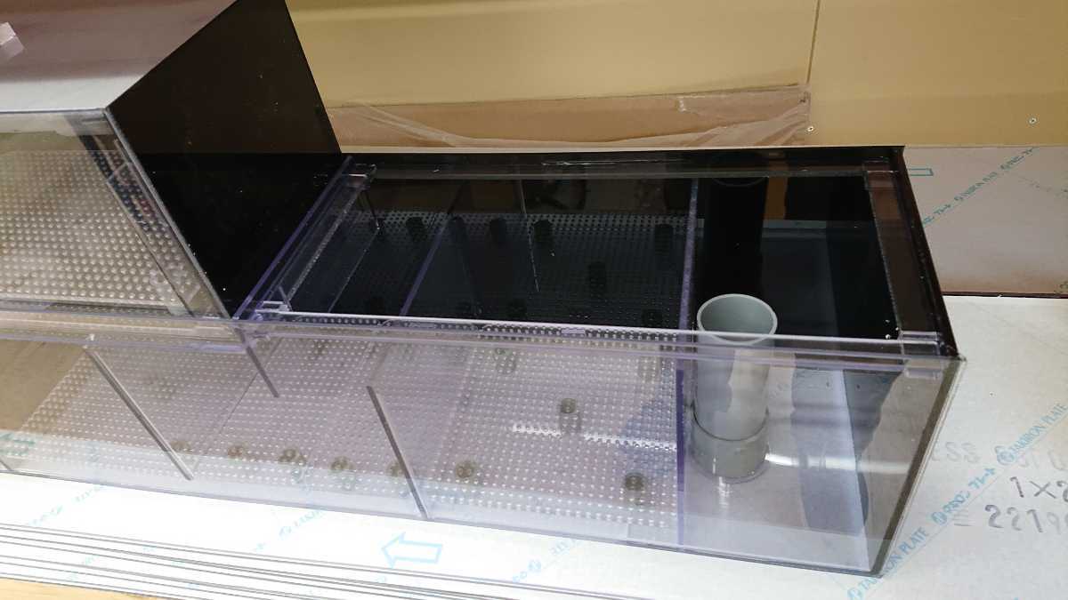 90cm ガラス水槽用上部フィルター 3面ブラック レイシーポンプ仕様