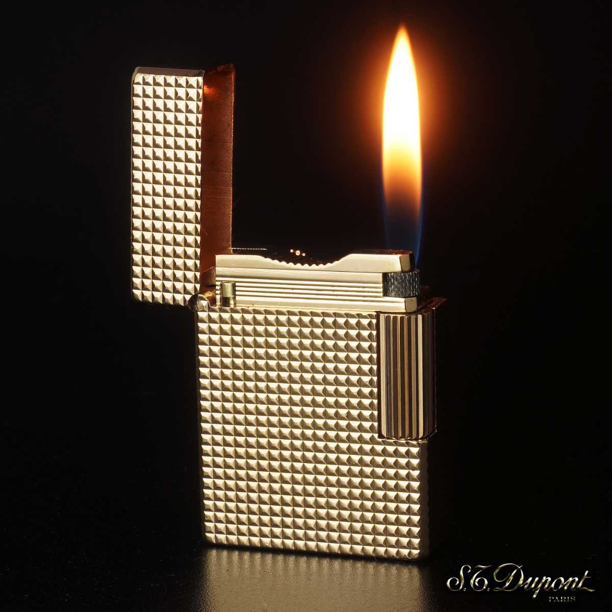 美品】デュポンライター ライン1S初期モデル ゴールド20μ ピラミッド 