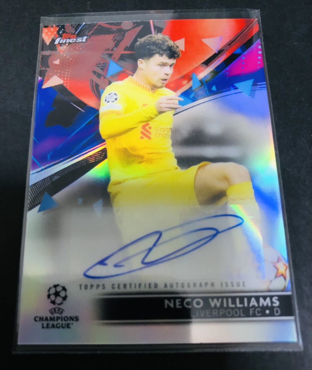 Neco Williams 2021-22 TOPPS finest UEFA Champions League Auto リヴァプール ウェールズ代表 直筆サインカード