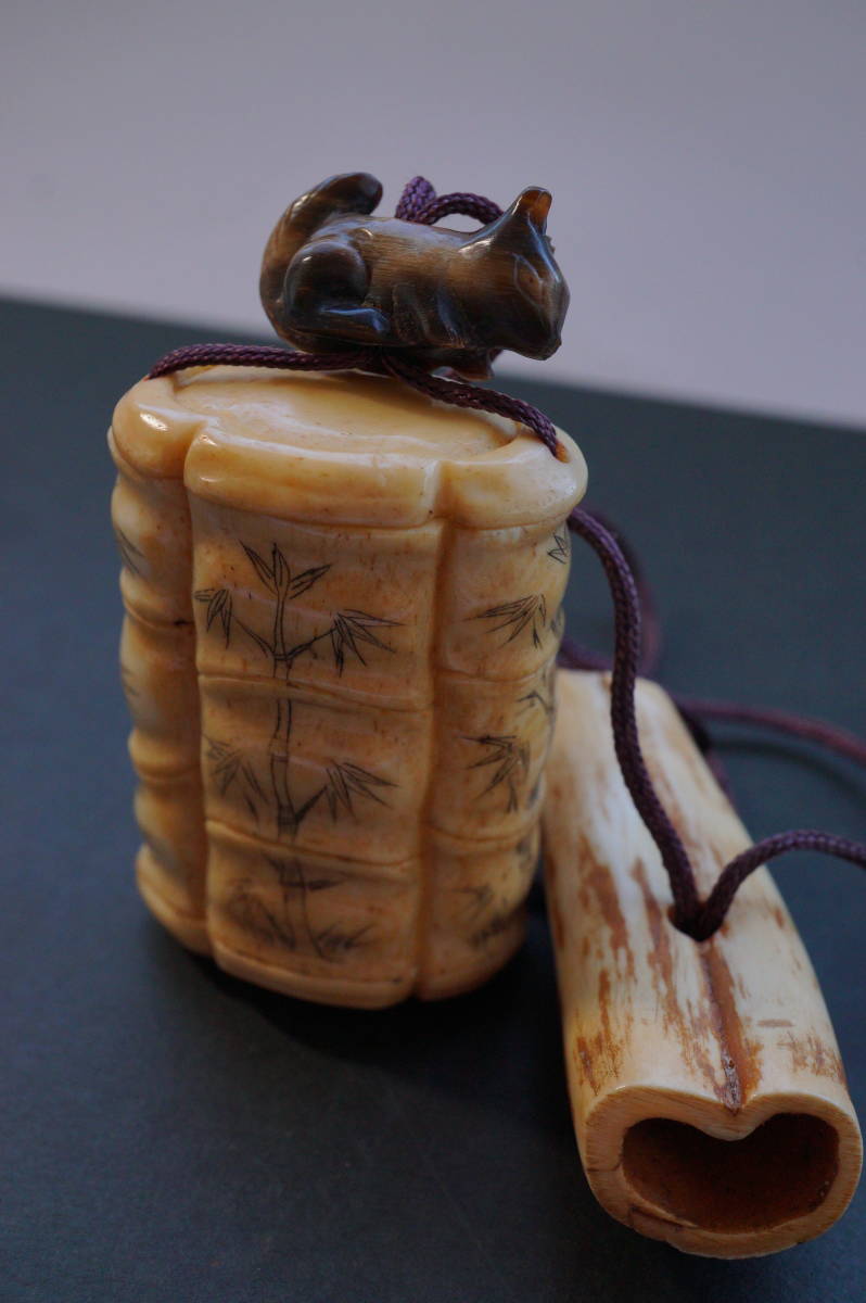 印籠根付提物 竹彫 0311B3G 印籠 提物 根付 印籠根付提物 蒔絵