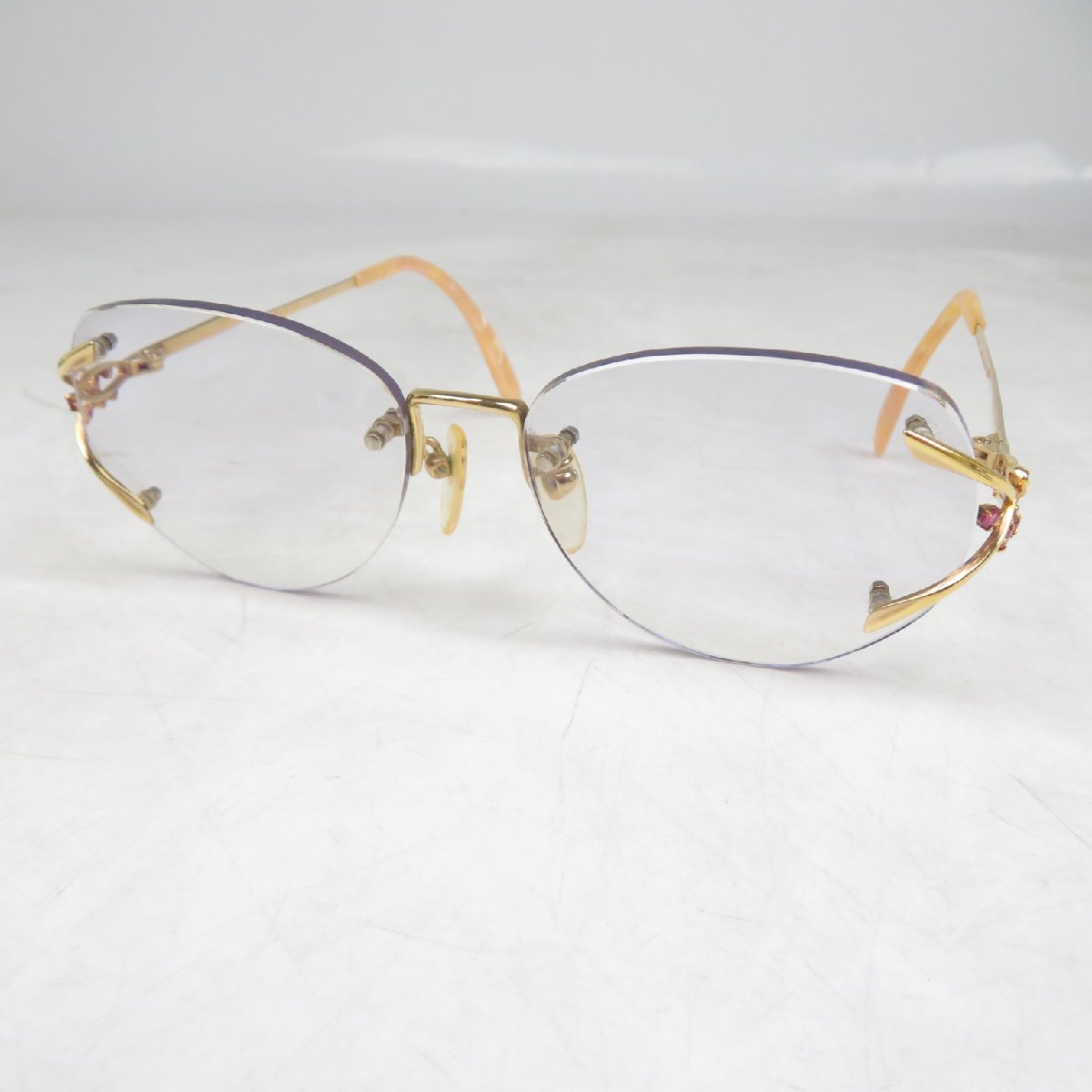 Charmant シャルマン CERULE メガネ 眼鏡 K18 18金 サングラス 宝石 