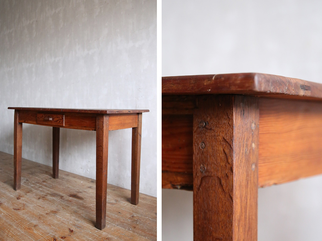 フランスアンティーク◇古木テーブルa/木製机/作業台/飾り棚/おしゃれ