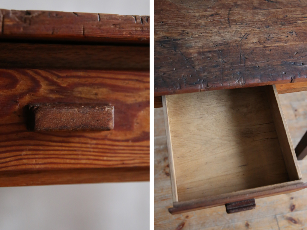 フランスアンティーク◇古木テーブルa/木製机/作業台/飾り棚/おしゃれ