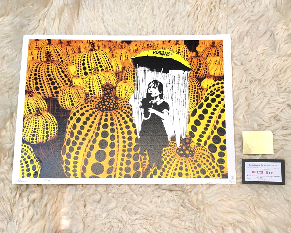 DEATH NYC 世界限定100枚 Banksy バンクシー「Umbrella Girl」草間彌生 