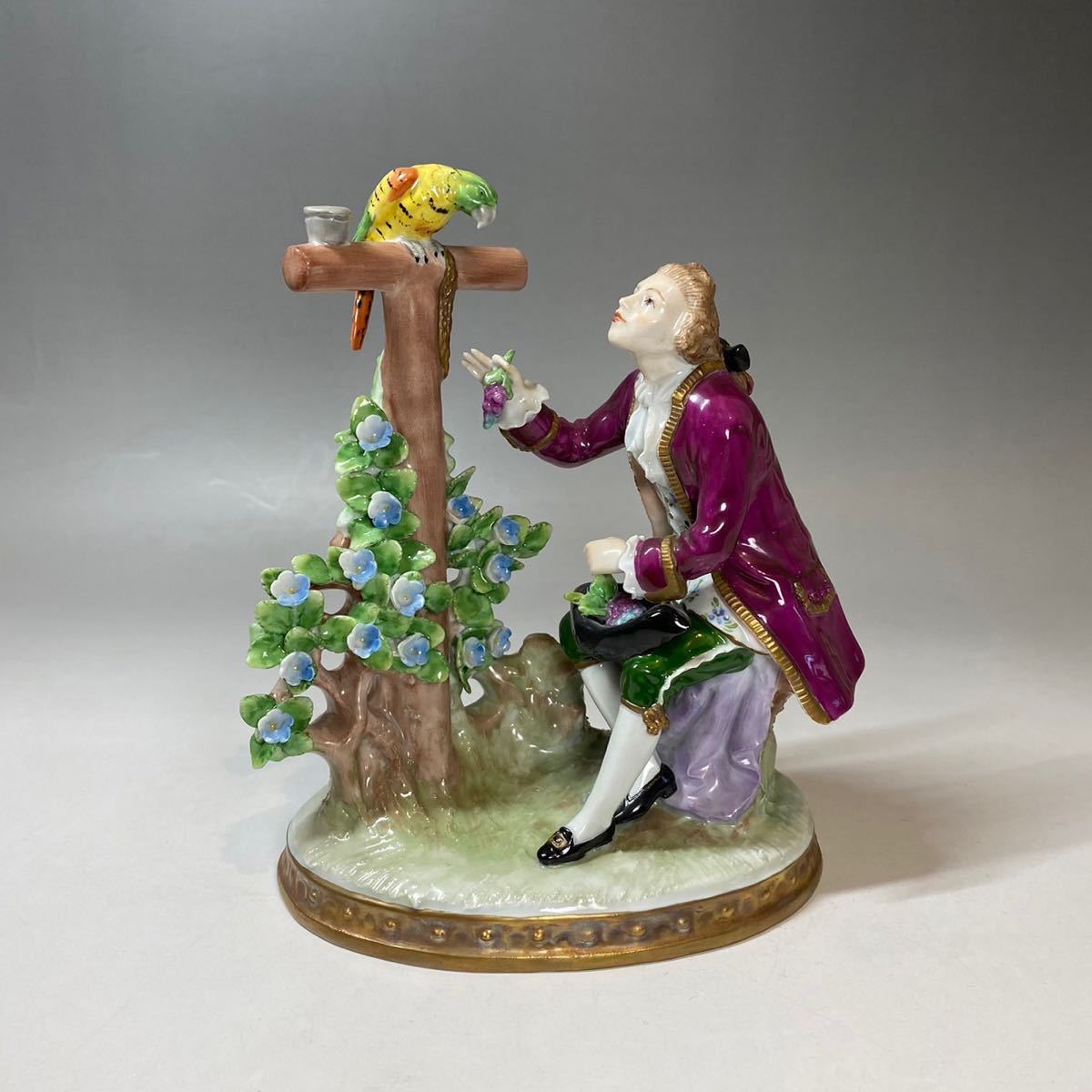 ジッツェンドルファ フィギュリン 陶器人形 置物 オウム インコ 鳥