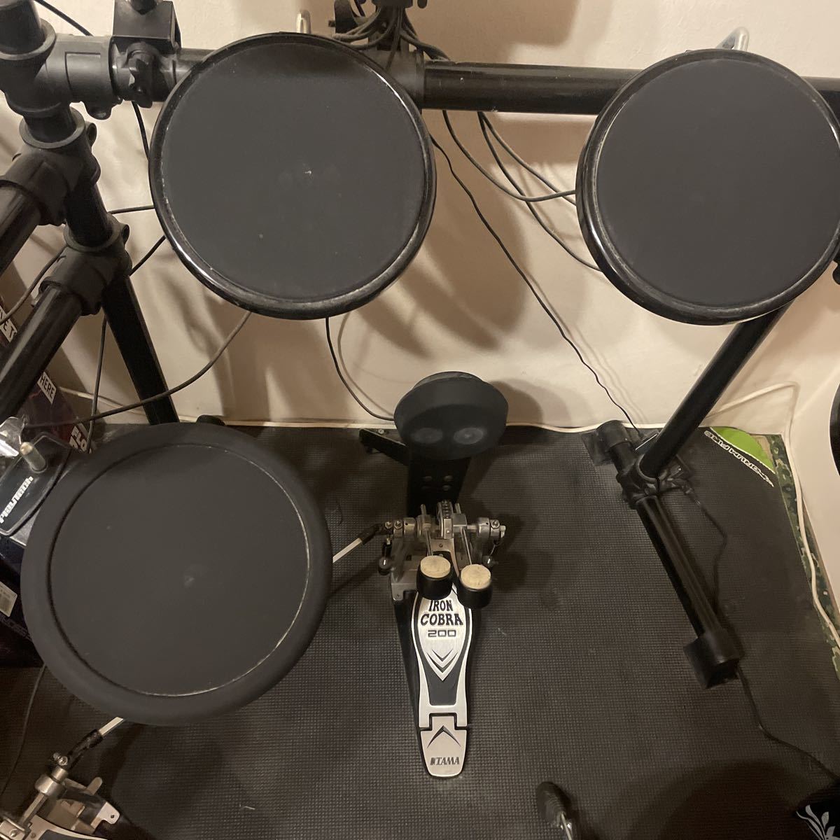 PlayTech PDS-250電子ドラムセット TAMA IRON COBRA 200 ツインペダル 