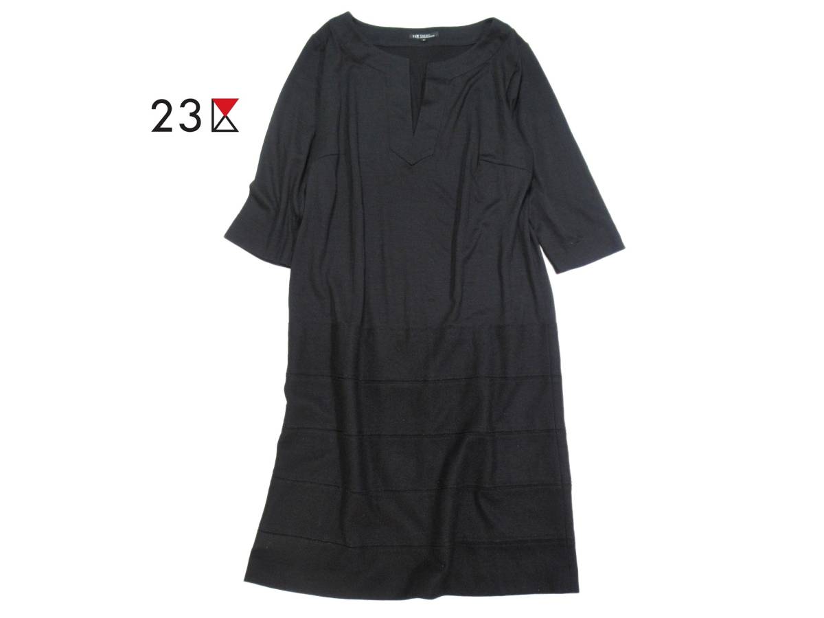 人気，本物保証 23区 大きいサイズ 44 異素材切り替え デザインワンピース(ワンピース)｜売買されたオークション情報、yahooの商品情報をアーカイブ公開 - オークファン 女性用