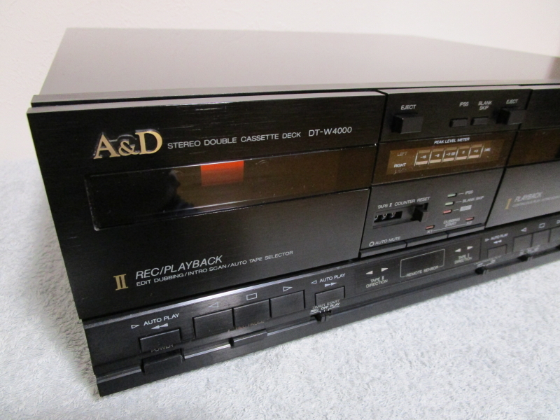 A&D DT-W4000 [整備済み] Wカセットデッキ オートリバース アカイ