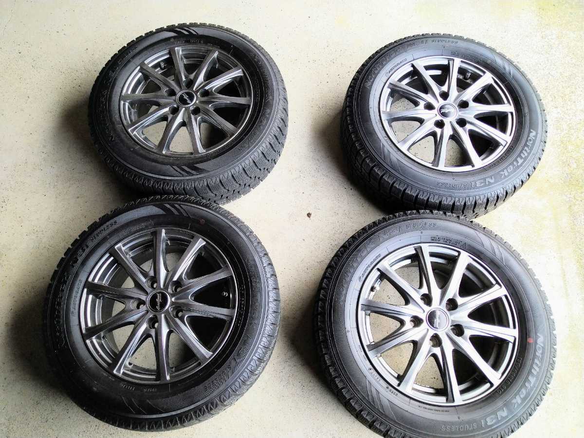 送料込195/65R15 North Trck N3iアルミホイール4本セット スタッドレス 195/65R15ホイールセット4本 ノーストレックN3i N3i 195
