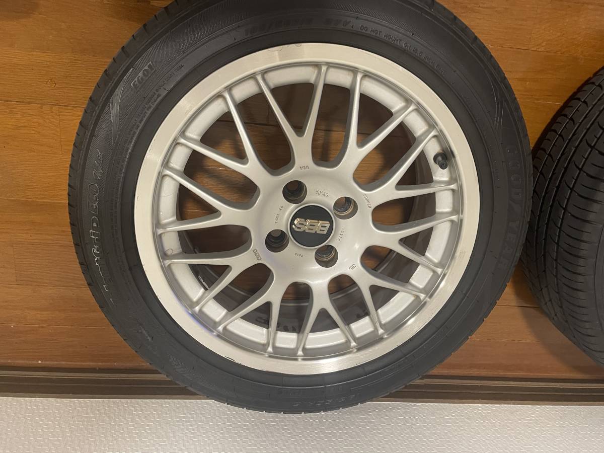 美品です。鍛造 BBS RG 16-7J PCD100 4穴 +40 タイヤ195/55/16 バリ山 