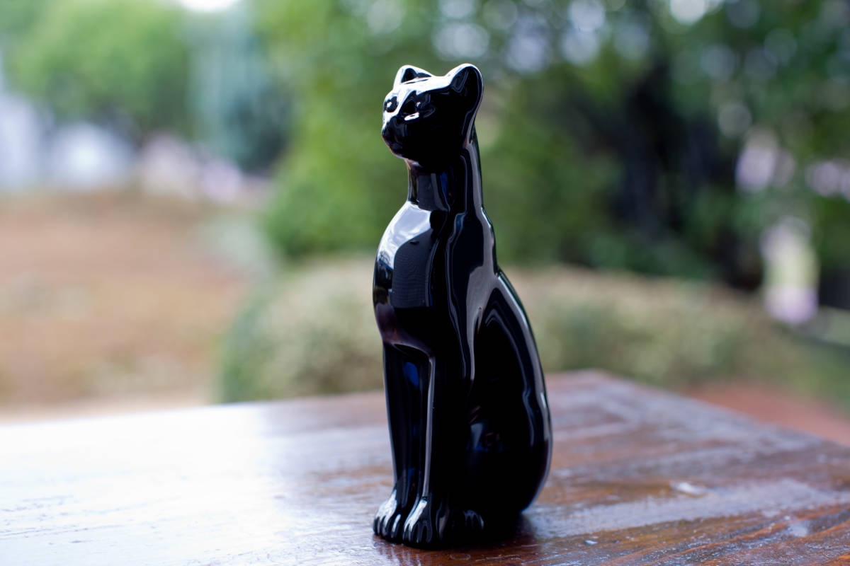 Baccarat バカラ クリスタルエジプシャン キャット ブラック 猫 ☆ 極上バカラ エジプシャンキャット 黒猫 置物 Baccarat Glass