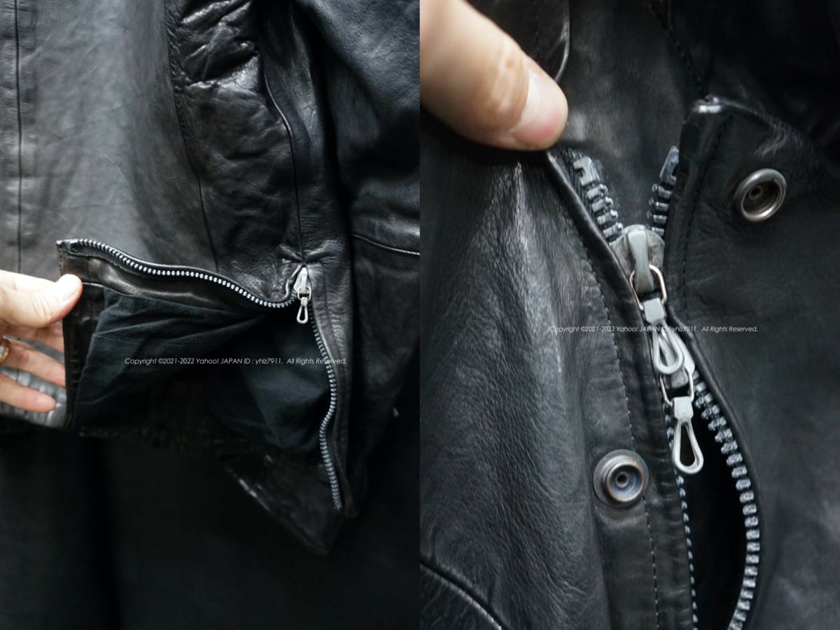 ATTACHMENT ドイツカーフ ダブルライダースジャケット 2 製品染め 洗い
