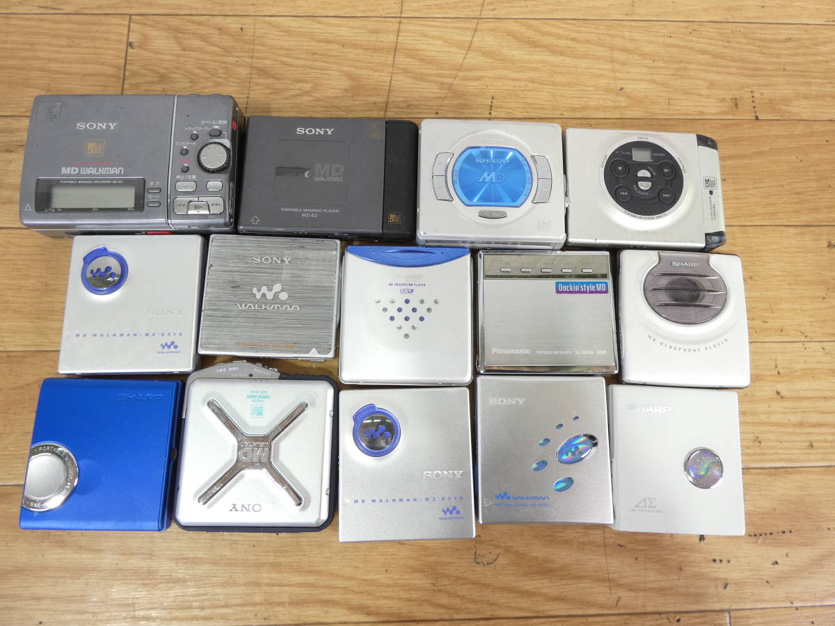 △ポータブルMDプレーヤー 14台まとめて SONY/SHARP/KENWOOD MD
