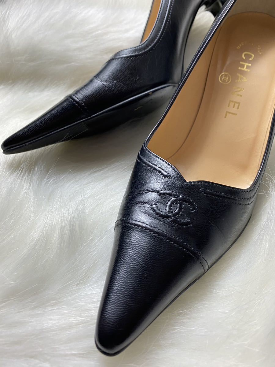 CHANEL シャネル ココマーク COCO ロゴ パンプス 36 〈ブランド