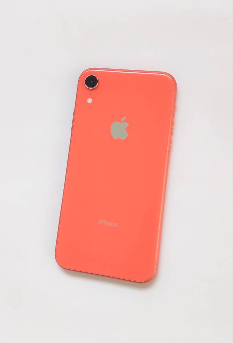 得価，正規品 送料無料 美品 iPhone XR SIMフリー 64GB 90％ コーラル オレンジ 格安SIM使用可能 SIMロック解除済み 10R 大画面モデル