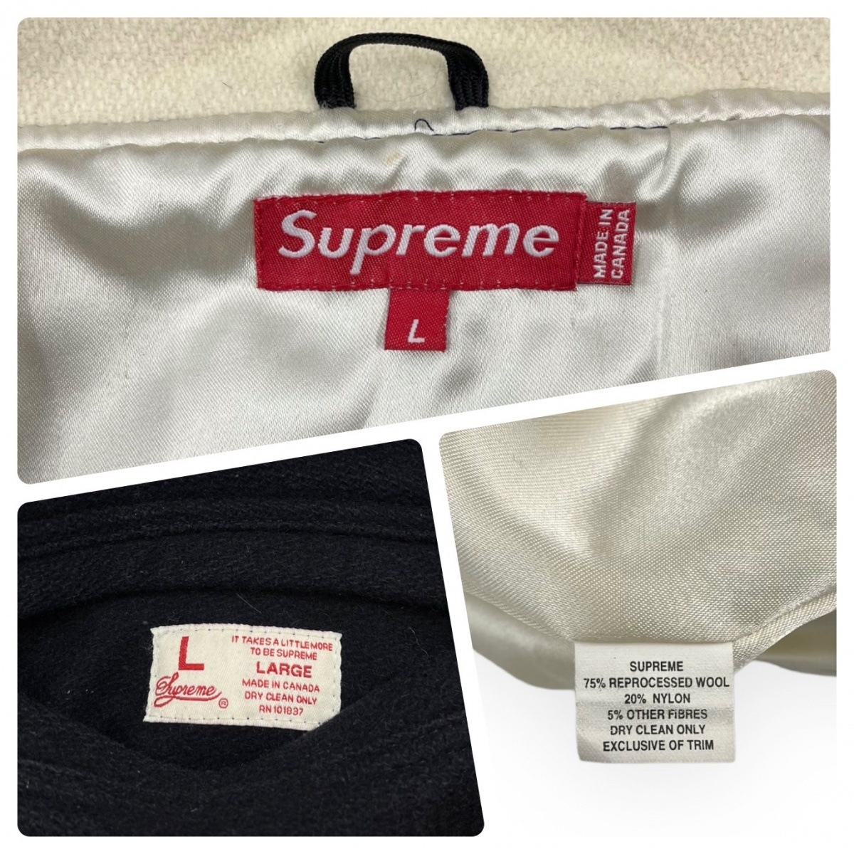 初期 カナダ製 SUPREME シュプリーム Sロゴ ワッペン ウール メルトン 