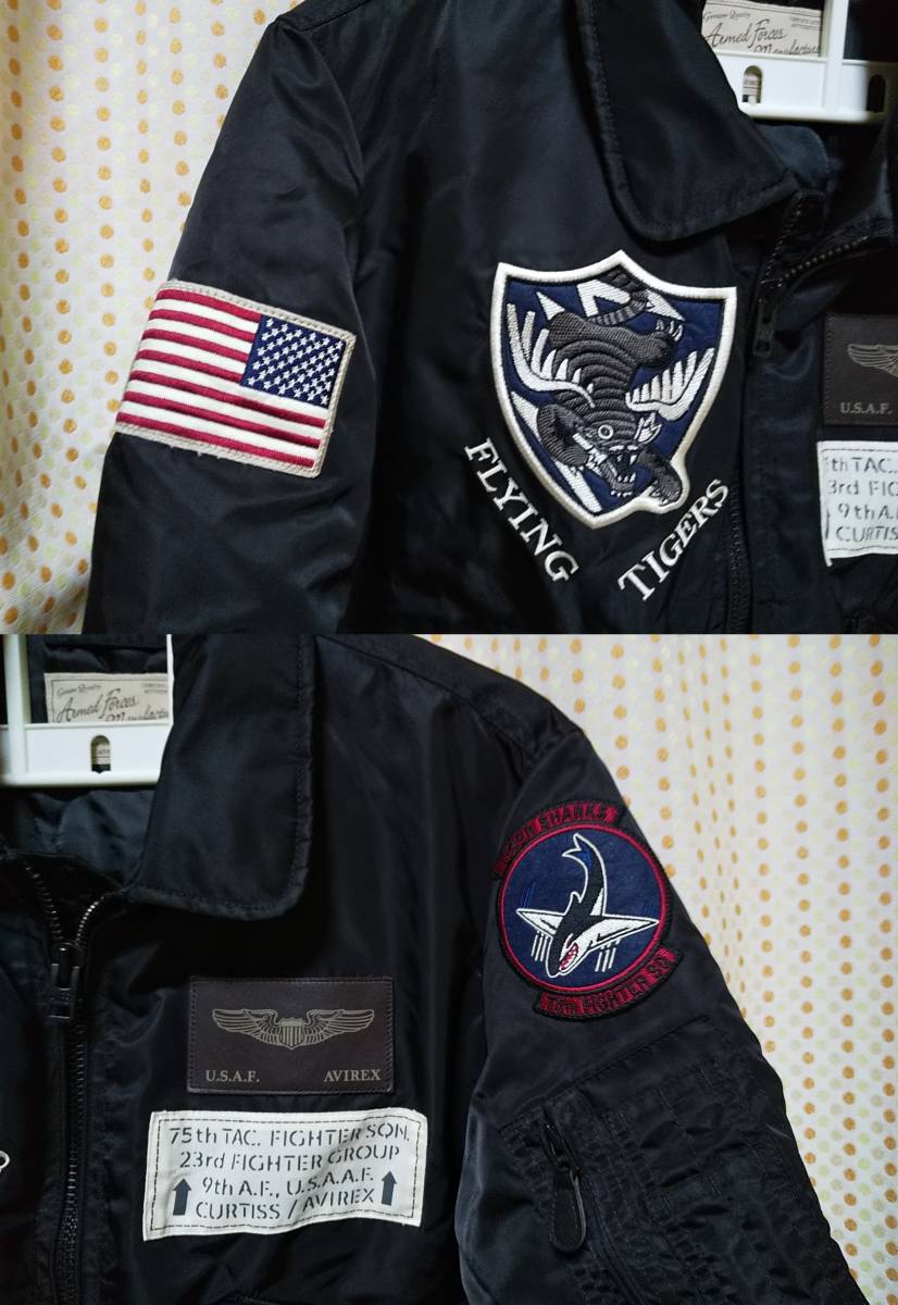 美品☆AVIREX CWU-45P TIGER SHARKS 黒 (XL) 6172128 検索 