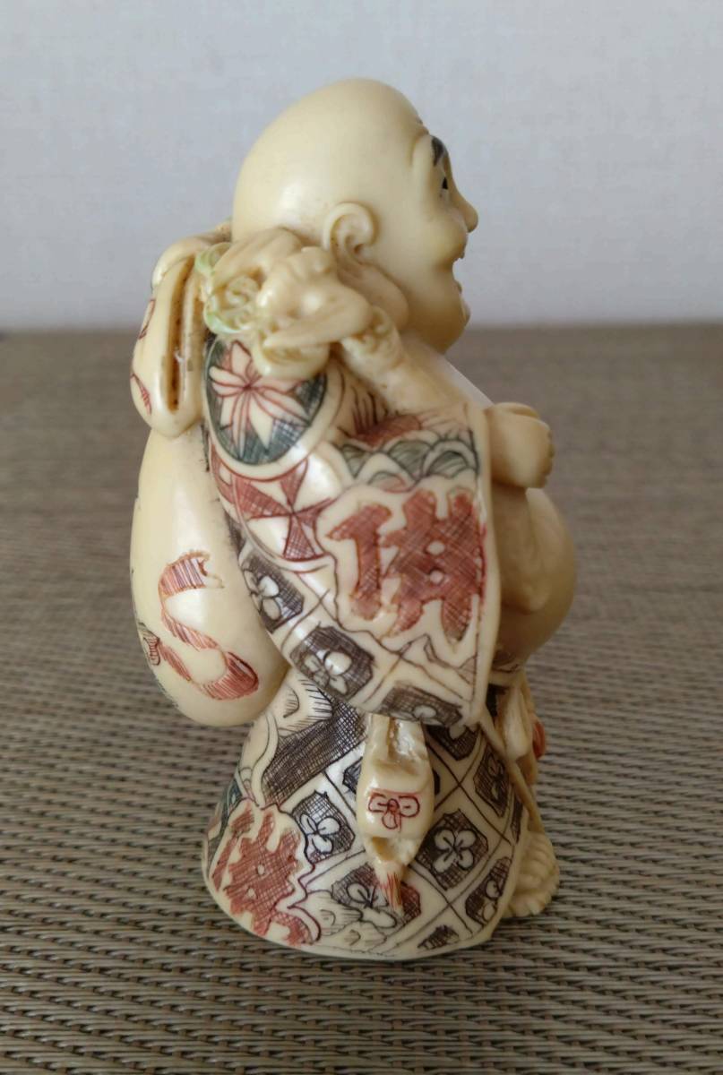 布袋様 (象牙風) Yahoo!オークション - 本象牙風 布袋様 (銘 あり