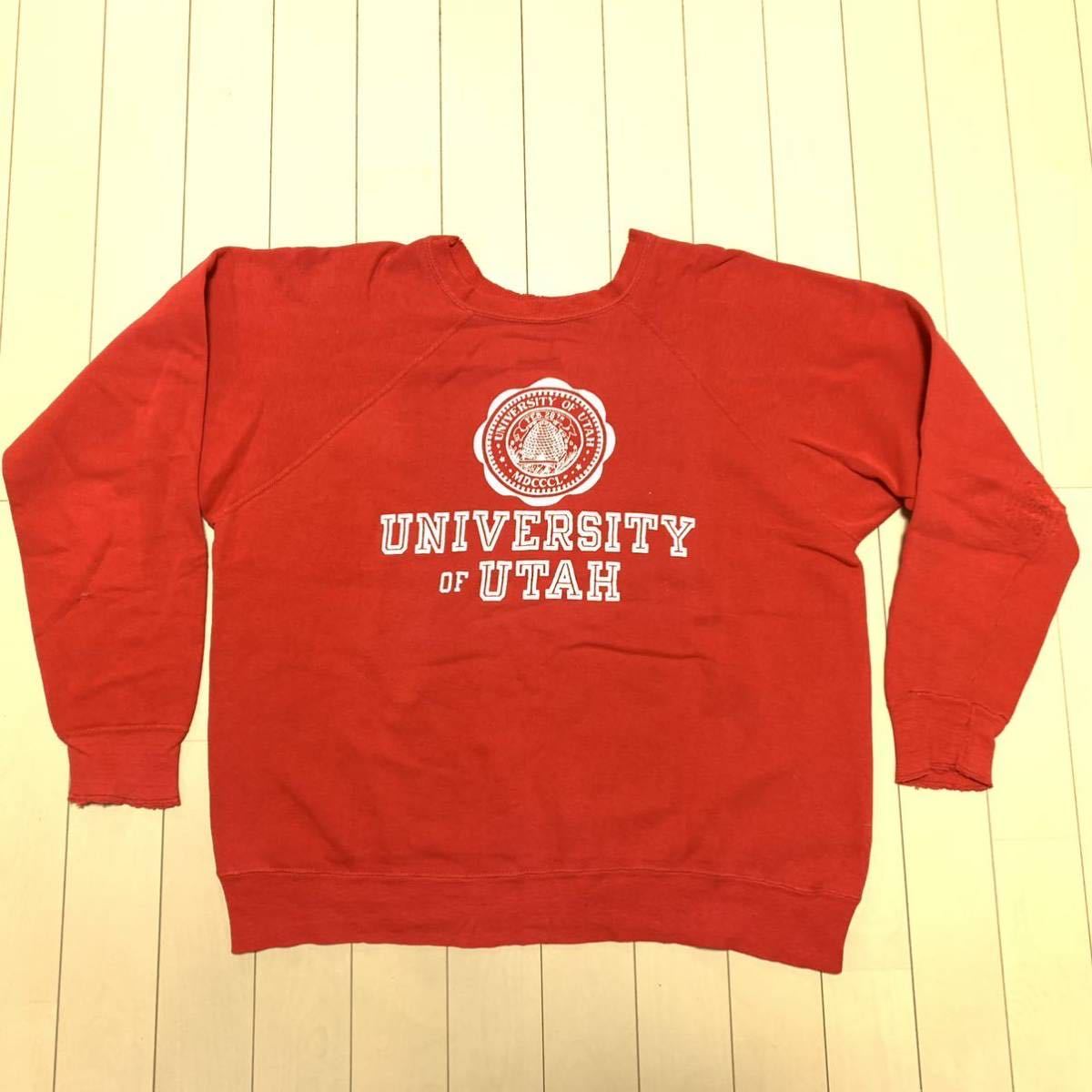 XL 60's 青単色タグ CHAMPION ランタグ スウェット UTAH カレッジ