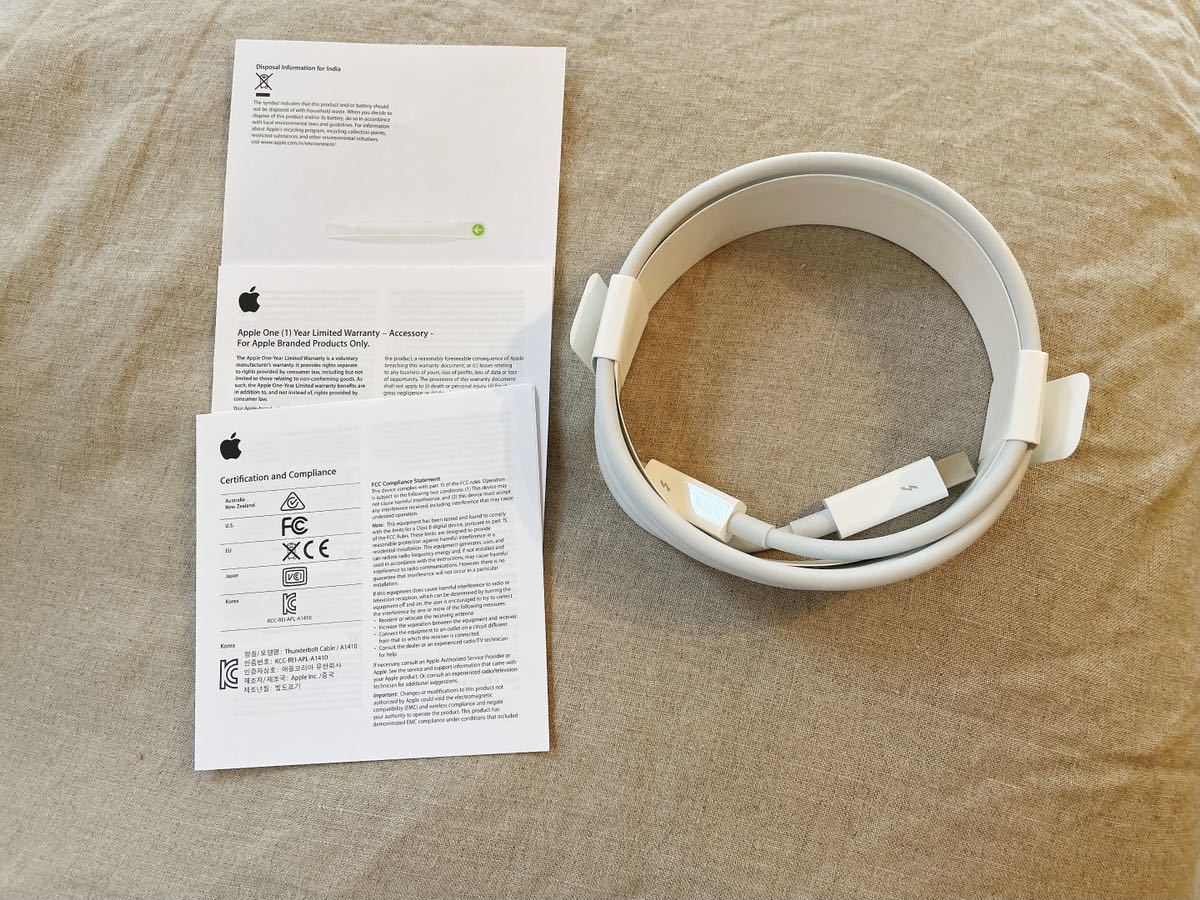 新品Apple純正おまとめ2点-Thunderboltケーブル＋アダプター（箱なし配送）_3
