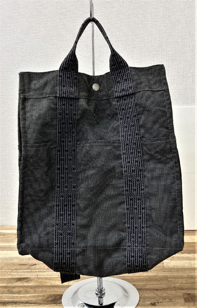 ◇伊勢原店◇【中古品】12-37 HERMES エルメス エールライン サックアドMM リュックサック キャンバス グレー