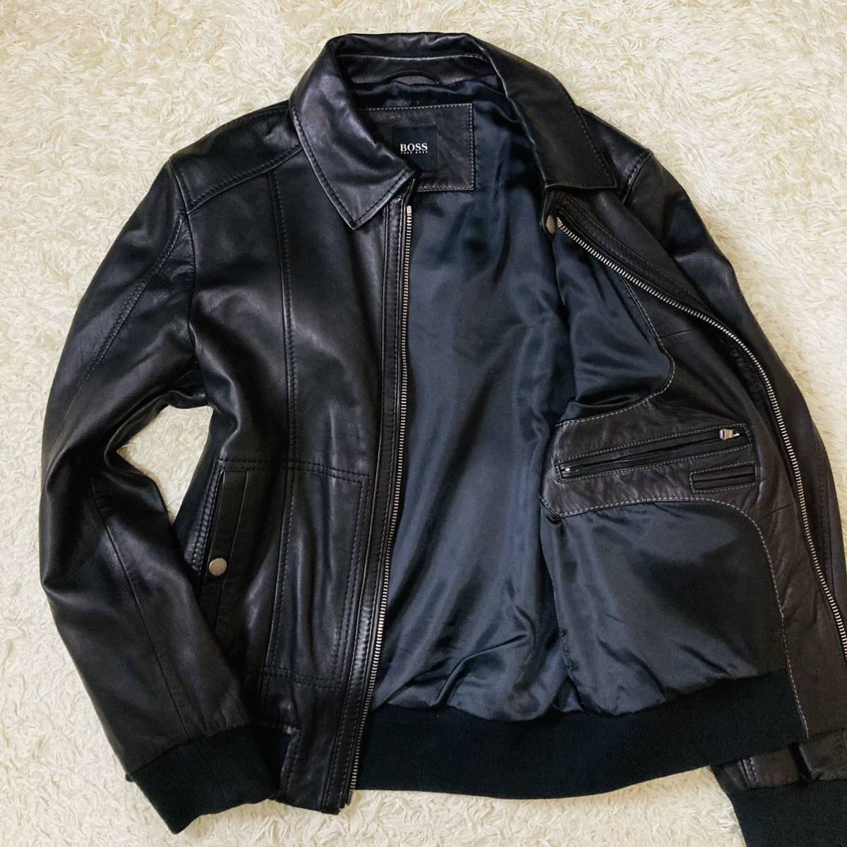 ヒューゴボス 『極美品！至極の逸品』 HUGO BOSS ライダースジャケット 