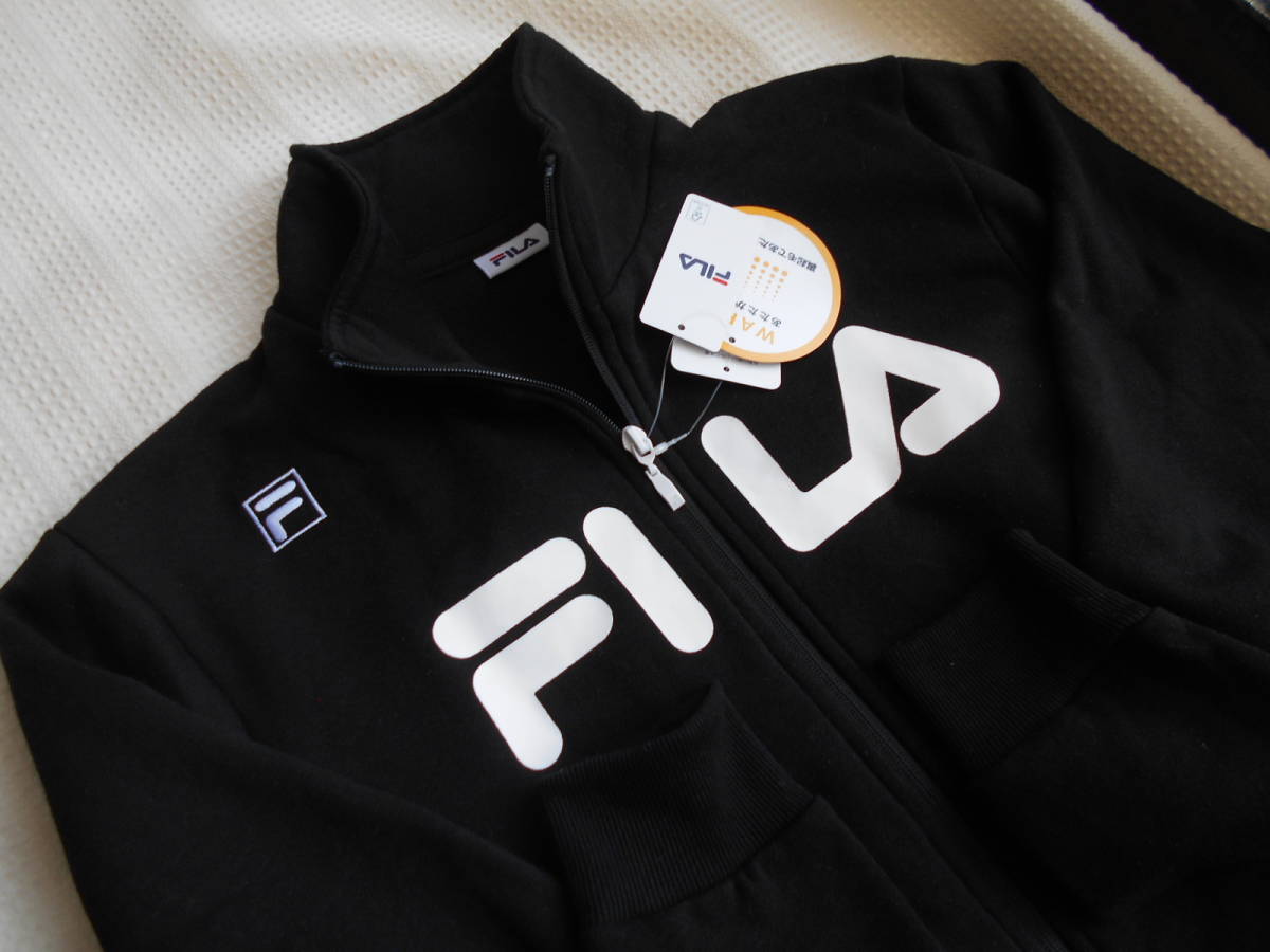 ◆暖か仕様！【 FILA / フィラ 】長袖！裏起毛／BIGロゴ・フルジップ~JKT◆BK/2XL