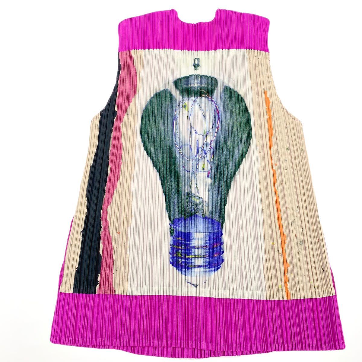 極美品 プリーツプリーズ ベスト サイズ5 電球 ISSEY MIYAKE PLEASE