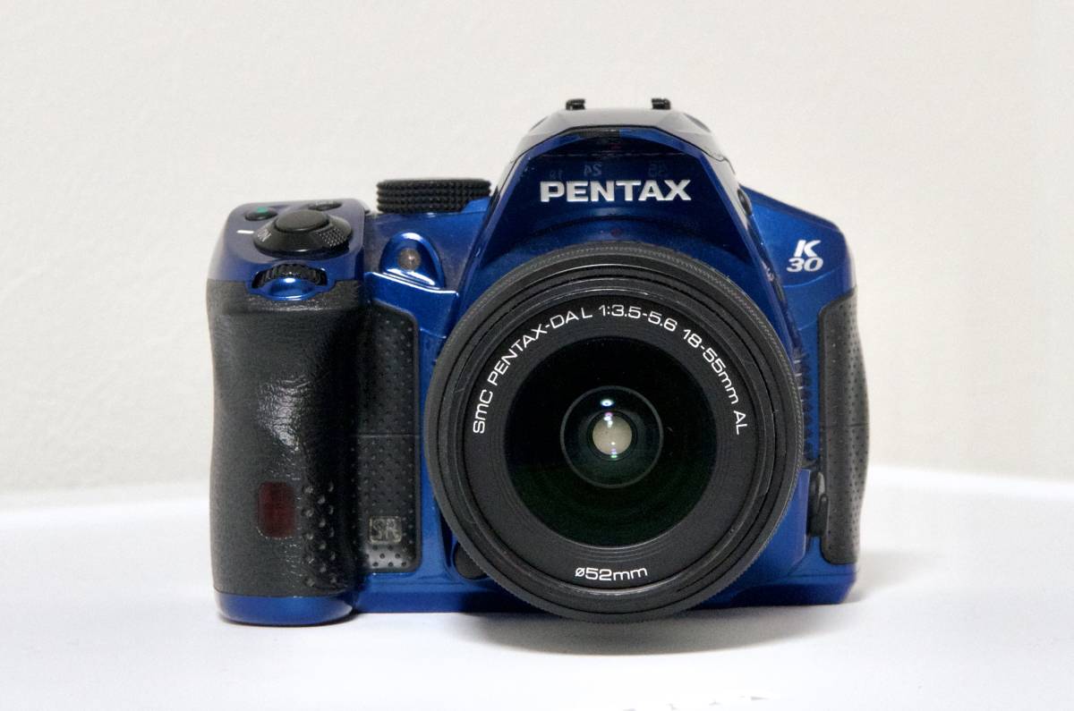 PENTAX K-30 クリスタルブルー レンズキット DA L 18-55mm F3.5-5.6AL付 ストロボ等に難あり
