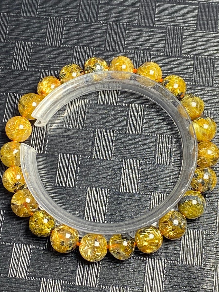 0814n755 極美品☆【65A太陽花タイチンルチル】☆ブレス 8.5-9mm（新品 