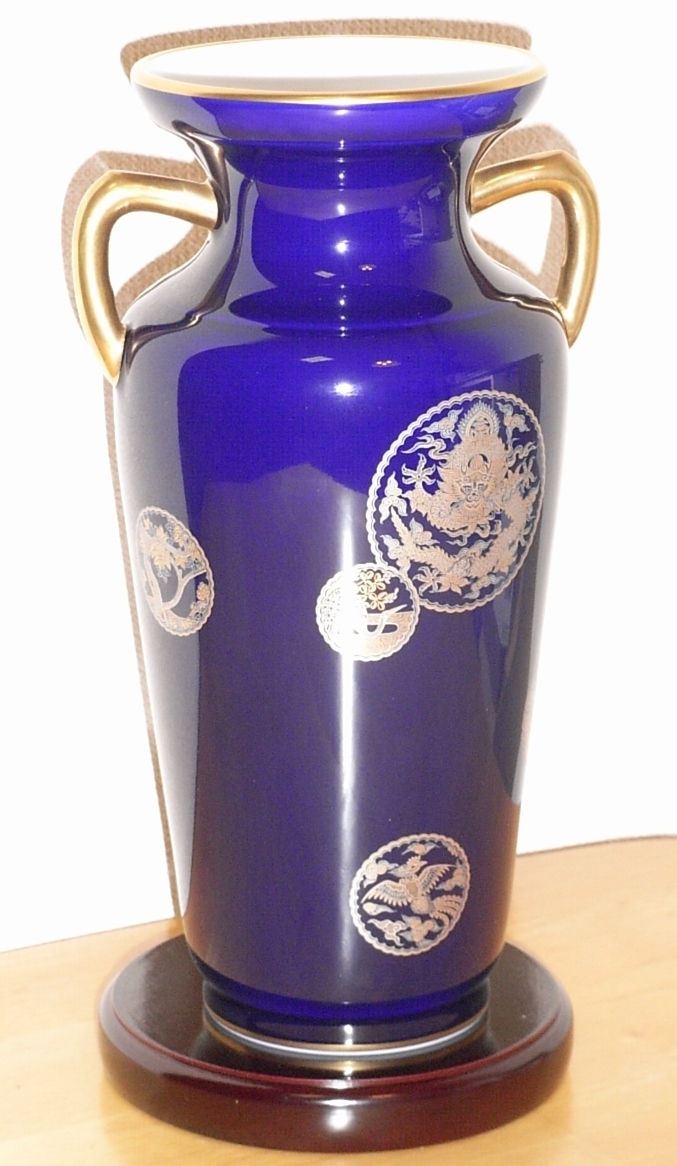 ルリ牡丹 細長14号花生 | 有田焼 深川製磁｜公式オンラインストア