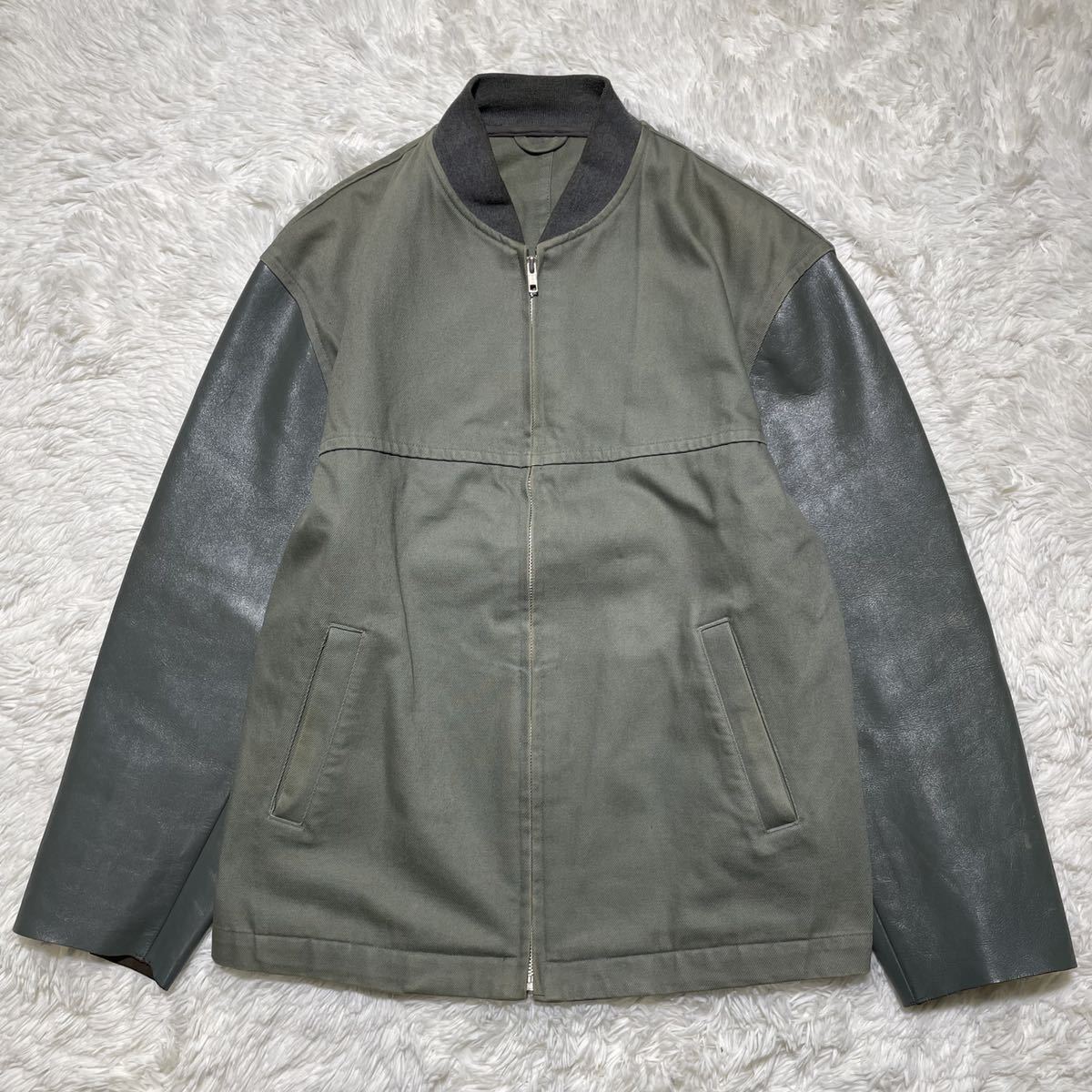 超希少 COMME des GARCONS コムデギャルソンオム ■AD1995 田中オム ■牛革 切り替え ■ジップアップ ■ブルゾン ボンバージャケット 