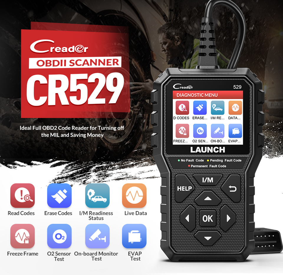 LAUNCH CR529 OBD2 車診断ツール日本語 M2260-82-60】LAUNCH CR529