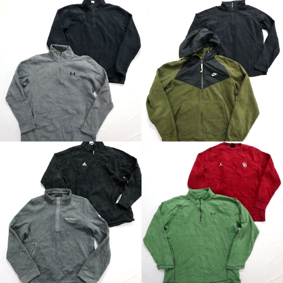 ◎スポブラMIX フリース set ナイキ アディダス 他 (メンズL) 8枚セット まとめ売り 古着卸 1円スタート 最落なし MK8995