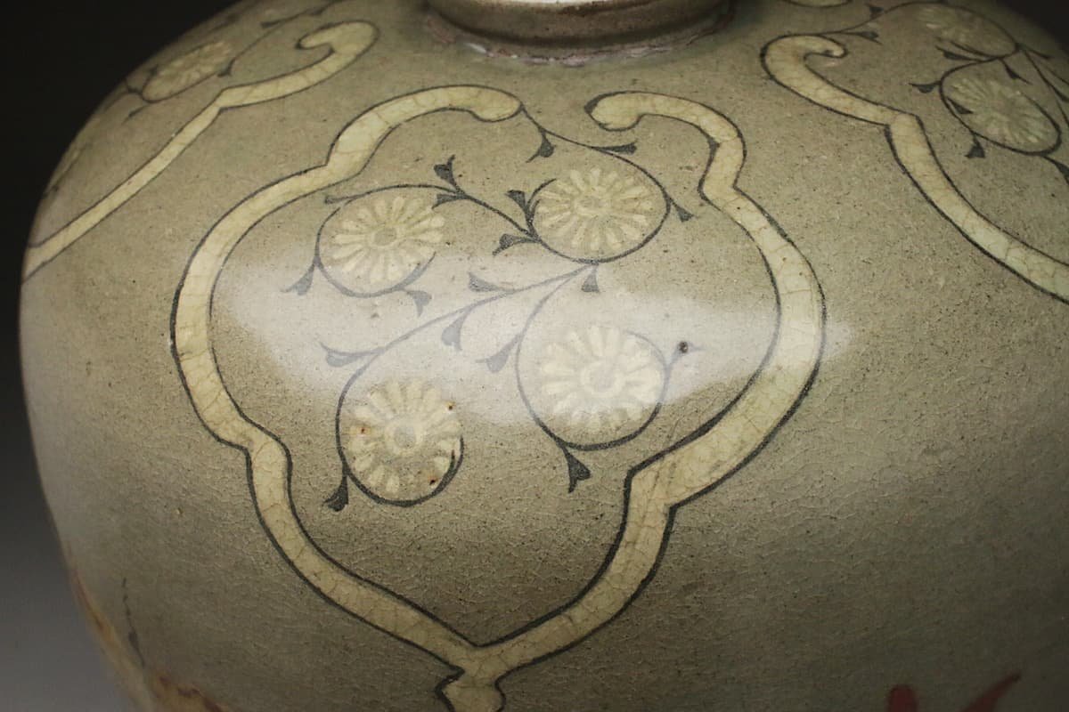 高麗 青磁 梅瓶 高さ28cm。y633 この上なし