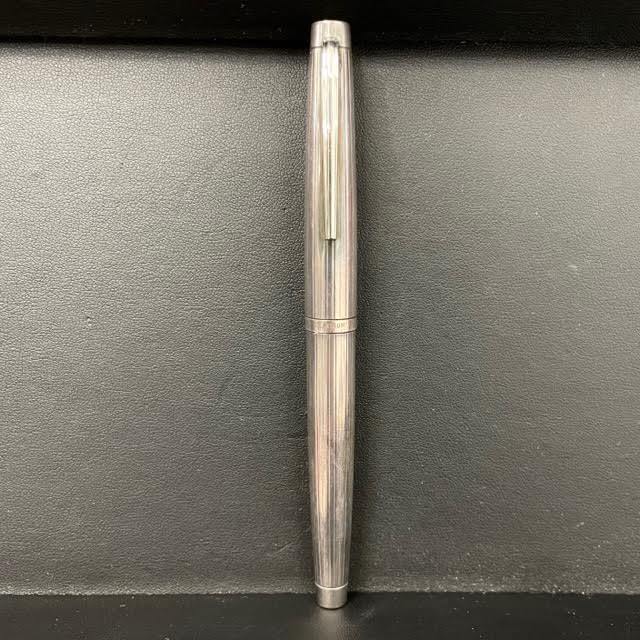 仙13【1円スタート】 PLATINUM プラチナ 細字 万年筆　STERLINGSILVER 万年筆 筆記具 文房具 ペン ジャンク品 シルバー 