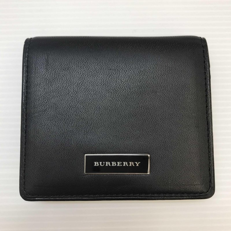 BURBERRY コインケース バーバリー BLACK 小銭入れ LABEL ブラック