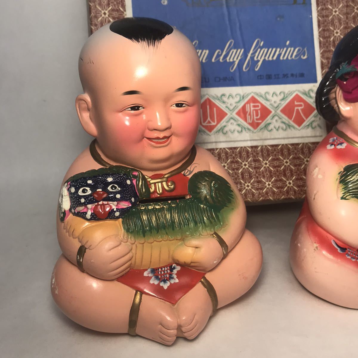 中国 人形 美術品 芸術品 郷土玩具 置物 貯金箱 jiangsu china 江省