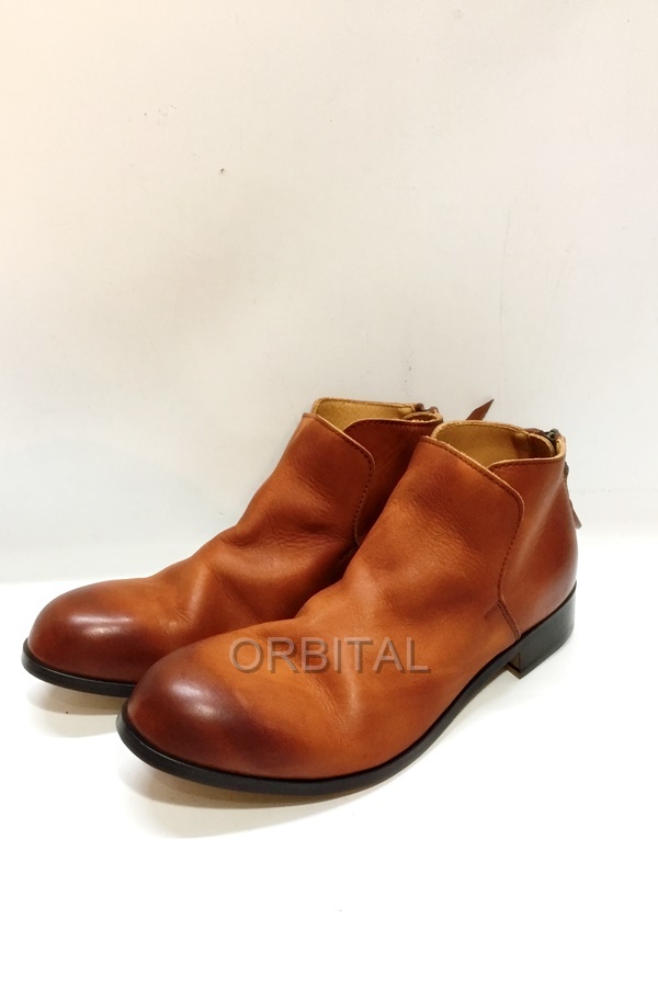 代官山)PADRONE パドローネ バックジップ ショートブーツ レザーチャッカ ブラウン サイズ41 美品