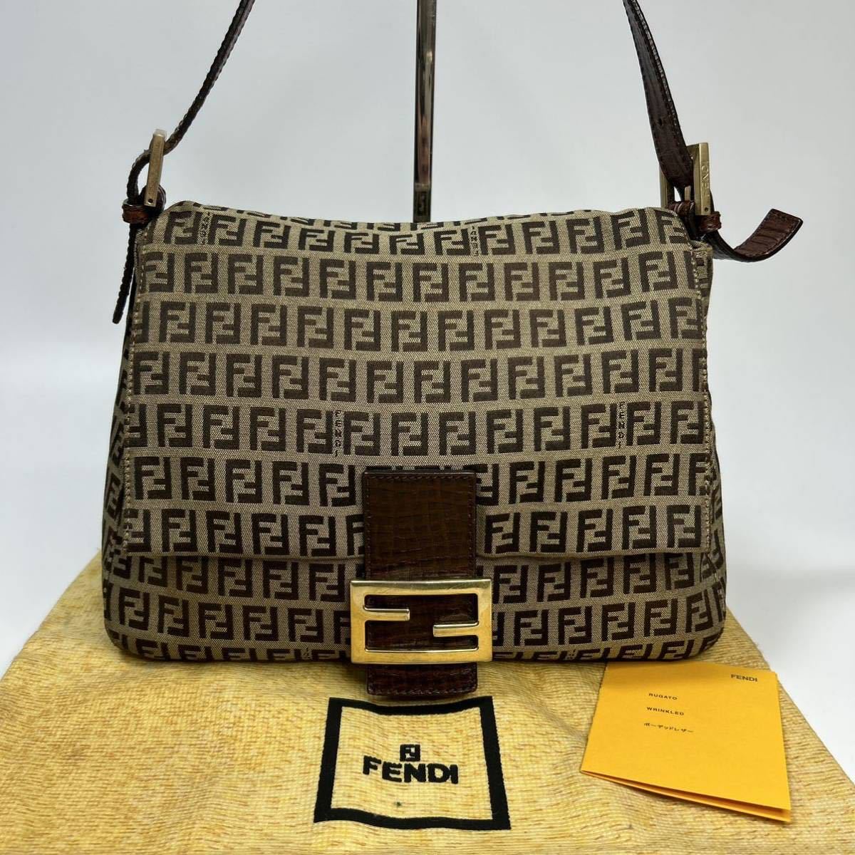 1円【極美品】フェンディ FENDI ズッキーノ ズッカ マンマバケット 