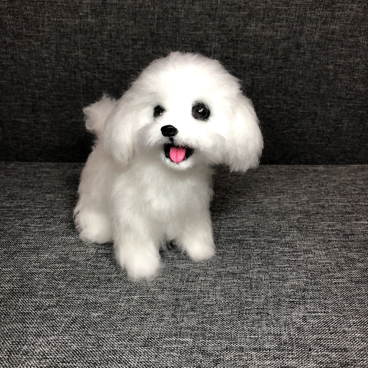☆leo&miku☆ マルチーズ 犬 羊毛フェルト いぬ ハンドメイド 置物 
