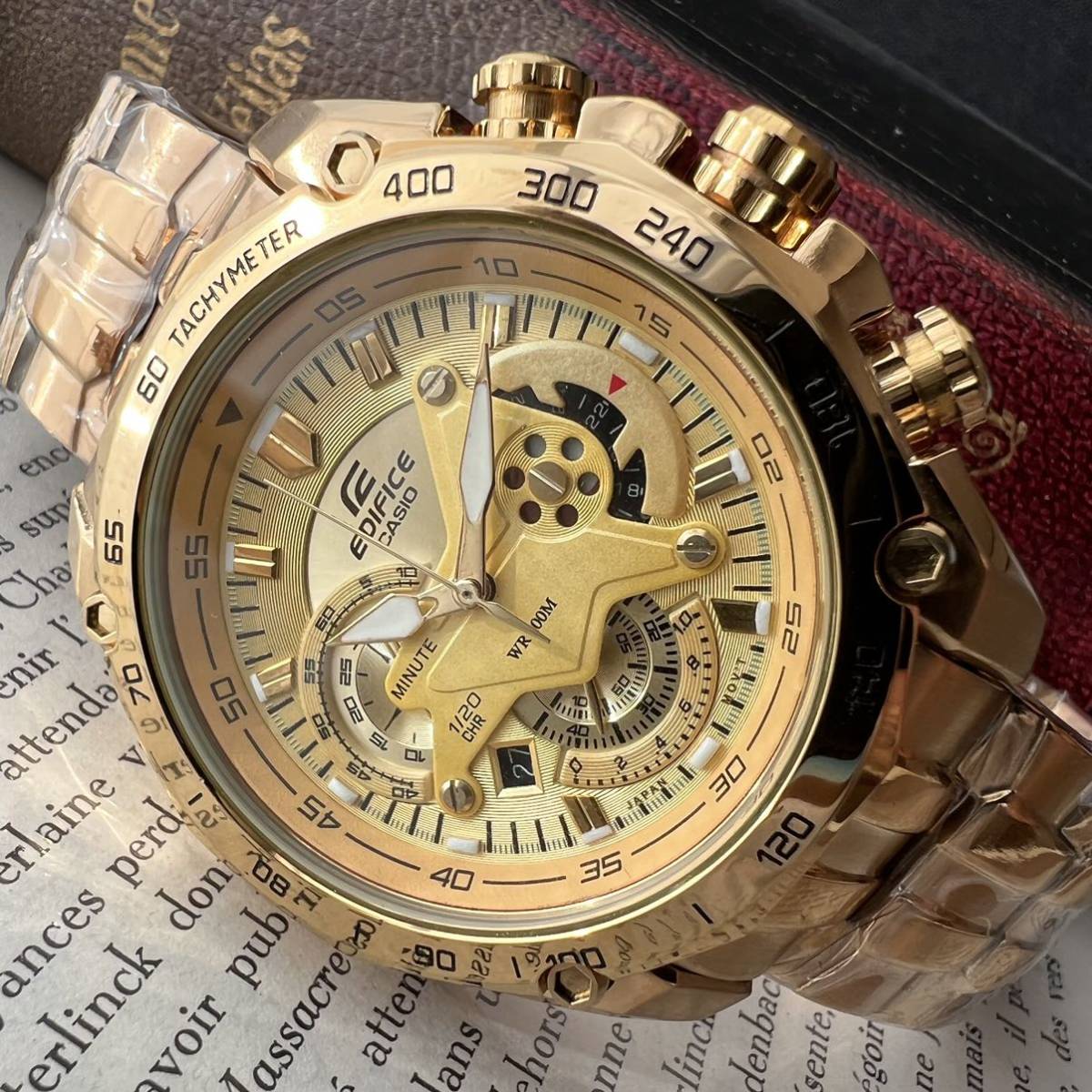 未使用品 〓 CASIO カシオ EDIFICE エディフィス 正規品 腕時計 クロノグラフ ビジネス メンズ 10気圧防水 ダイバーズウォッチ 豪華 441