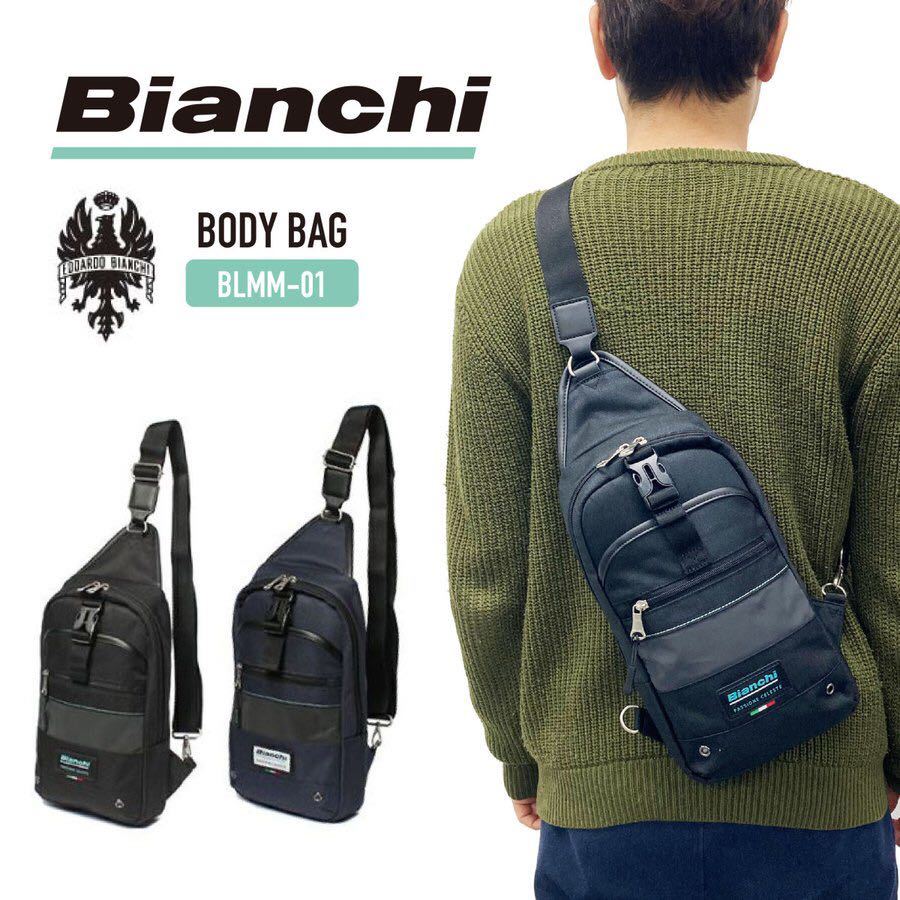 ビアンキ ボディバッグ メンズ リフレクター A5 スマホ収納 収納 ツイル ブラック グレー プレゼントギフト Bianchi BLMM 01