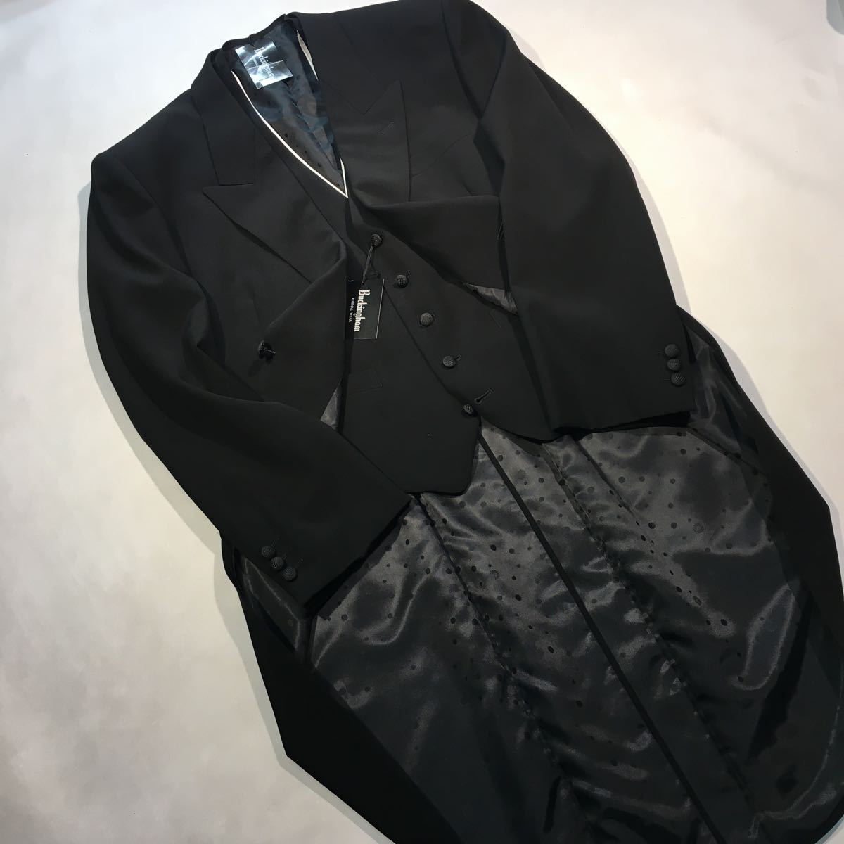 ☆新品コスパ最高！Buckingham/激安モーニングコート3ピース/ウール100 