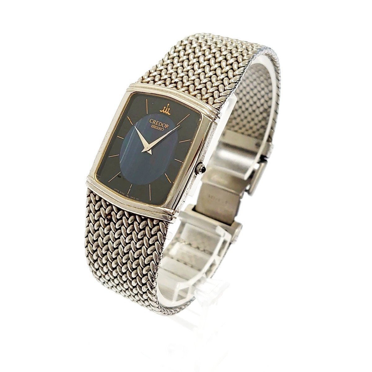 【1円スタート】【希少】 SEIKO セイコー 6730-5330 クレドール SS 薄型モデル ネイビーダイヤル クオーツ メンズ 141250 腕時計