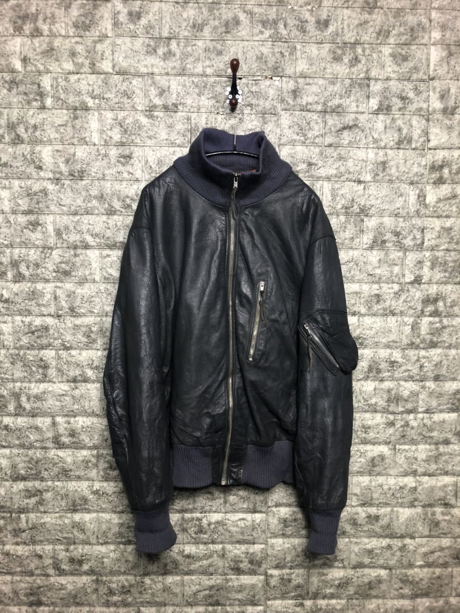 80s ドイツ軍 Germany ヴィンテージ 空軍 パイロット レザー ジャージ フライトジャケット ma-1 ライダース フランス軍 元ネタ RAF