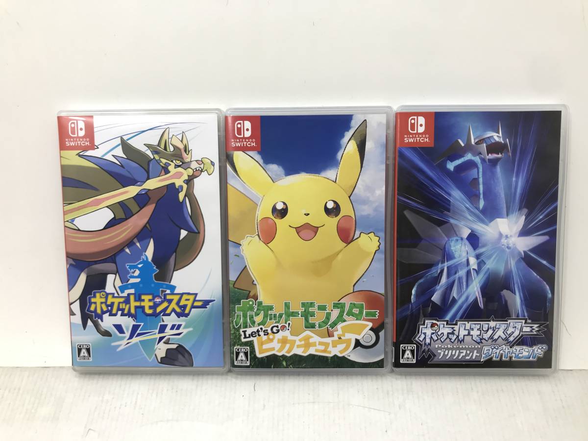 5631】[1円～] スイッチソフト 3点セット（ ポケモン ソード Let's Go