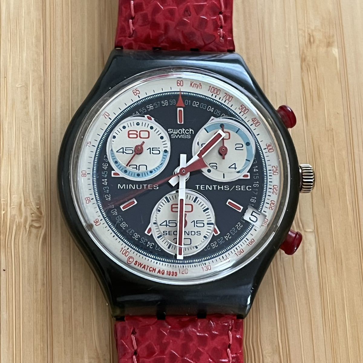 Swatch Chrono Rallye SCM403 スウォッチ クロノ 革ベルト 腕時計