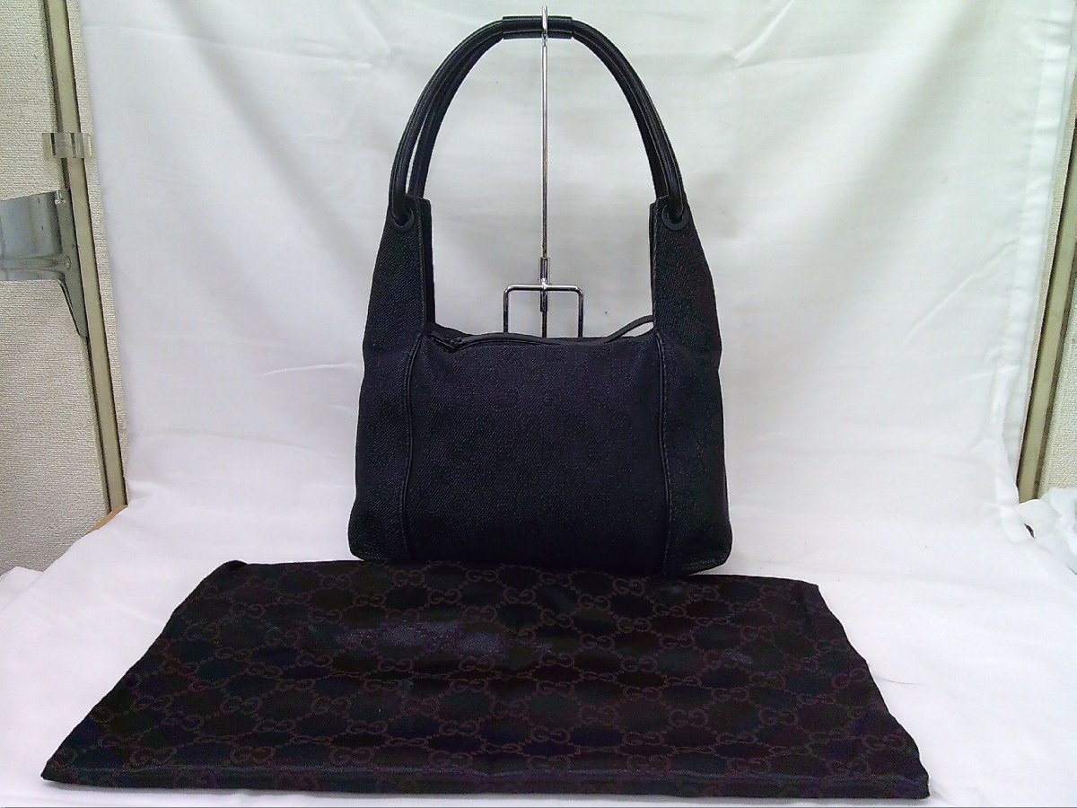 【GUCCI】　グッチ　ショルダーバッグ　ハンドバッグ　キャンバス地　ブラック　黒　101333　SY03-K71